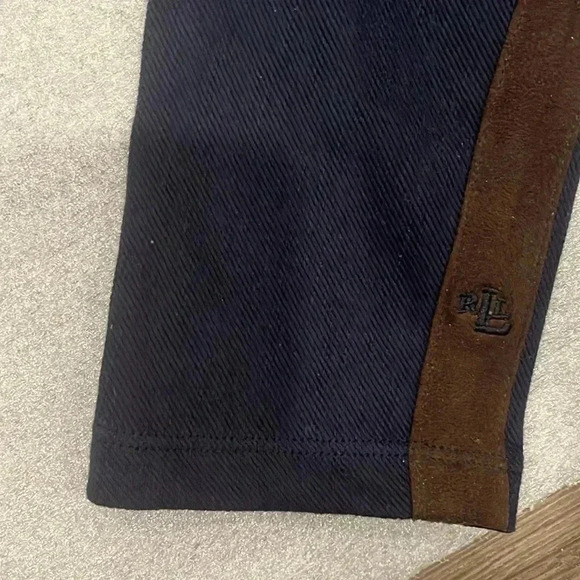 [US  W30L27.5]Lauren Ralph Lauren Cotton Blend Blue/ Brown Legging - Picture 3 of 5